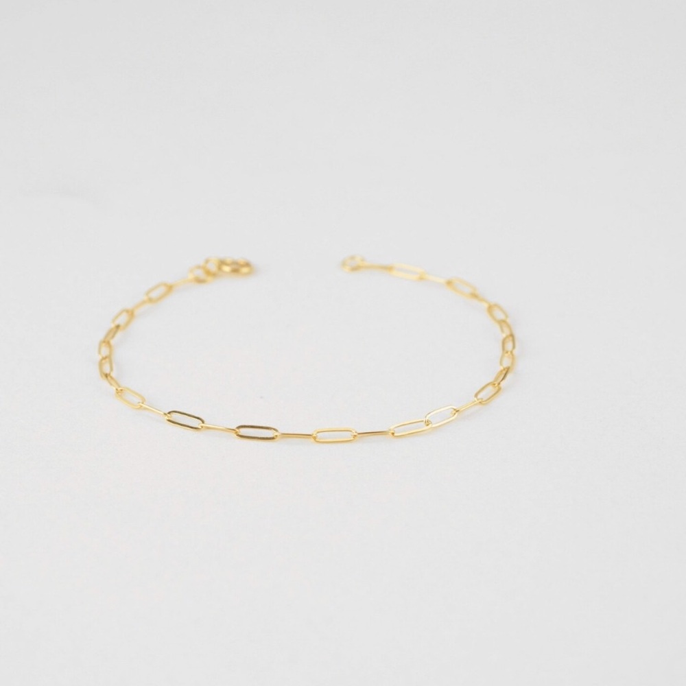 14k gold filled paperclip bracelet